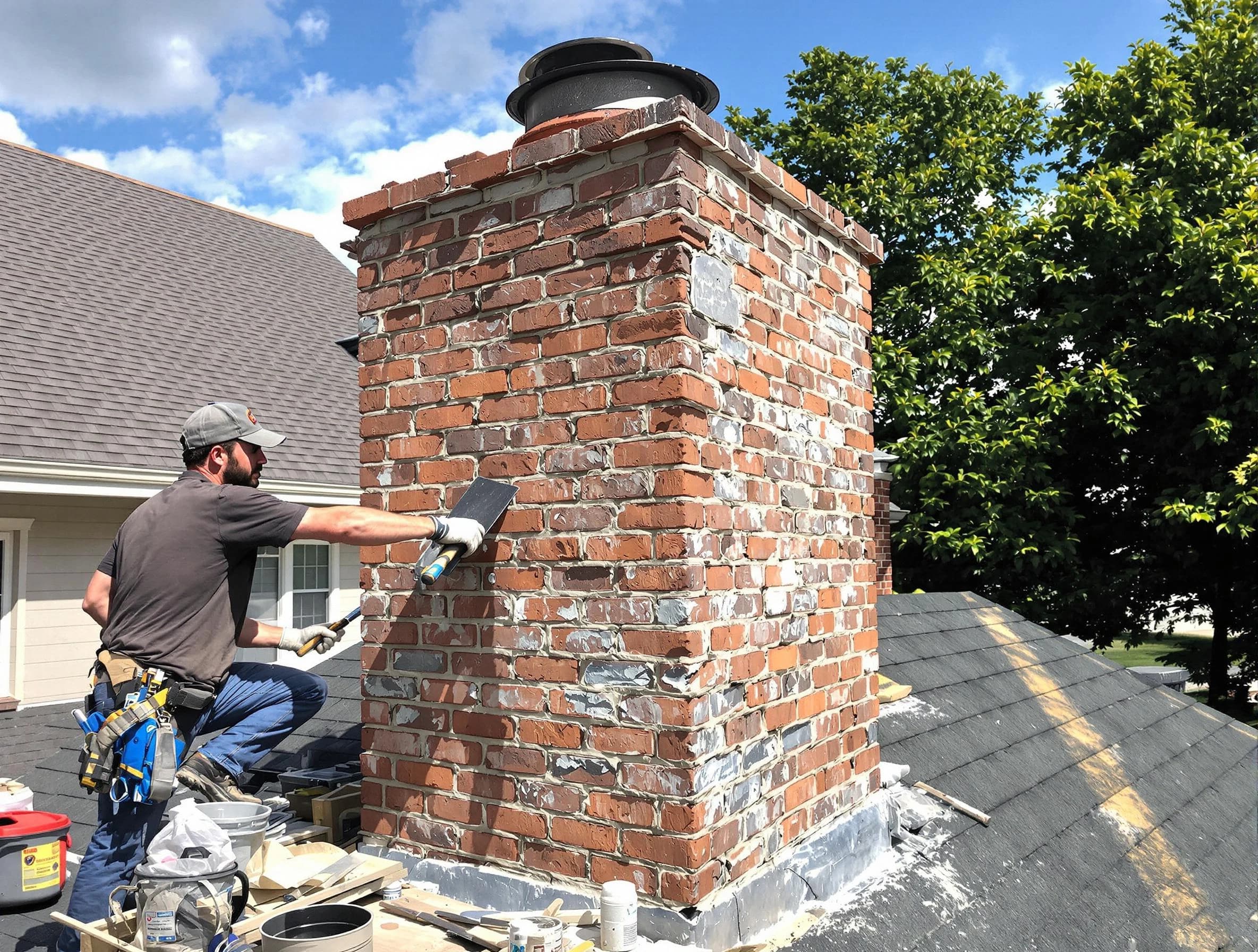 Completed chimney rebuild by Covington Chimney Sweep in Covington, GA