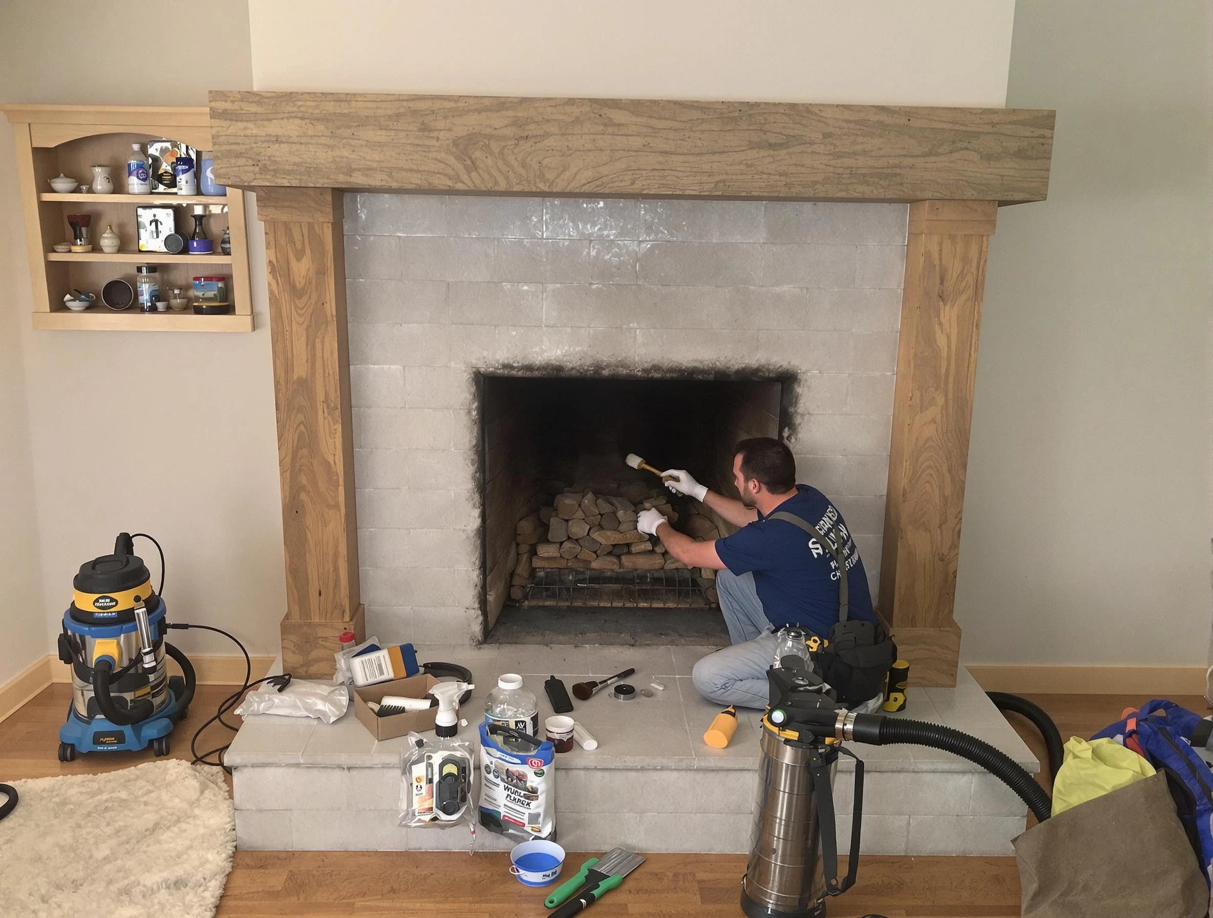 Detailed creosote removal process by Covington Chimney Sweep in Covington, GA
