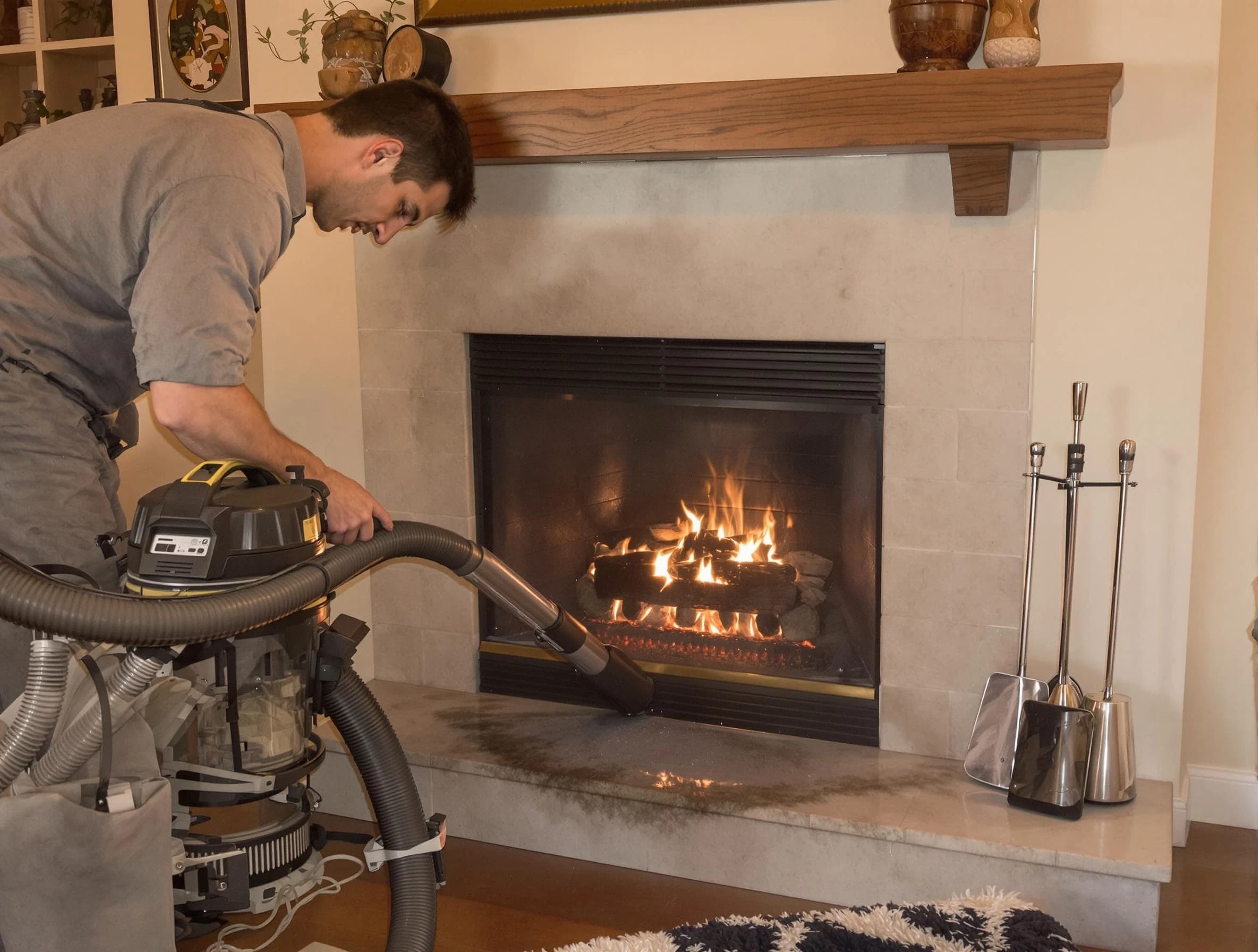 Routine fireplace upkeep by Covington Chimney Sweep in Covington, GA