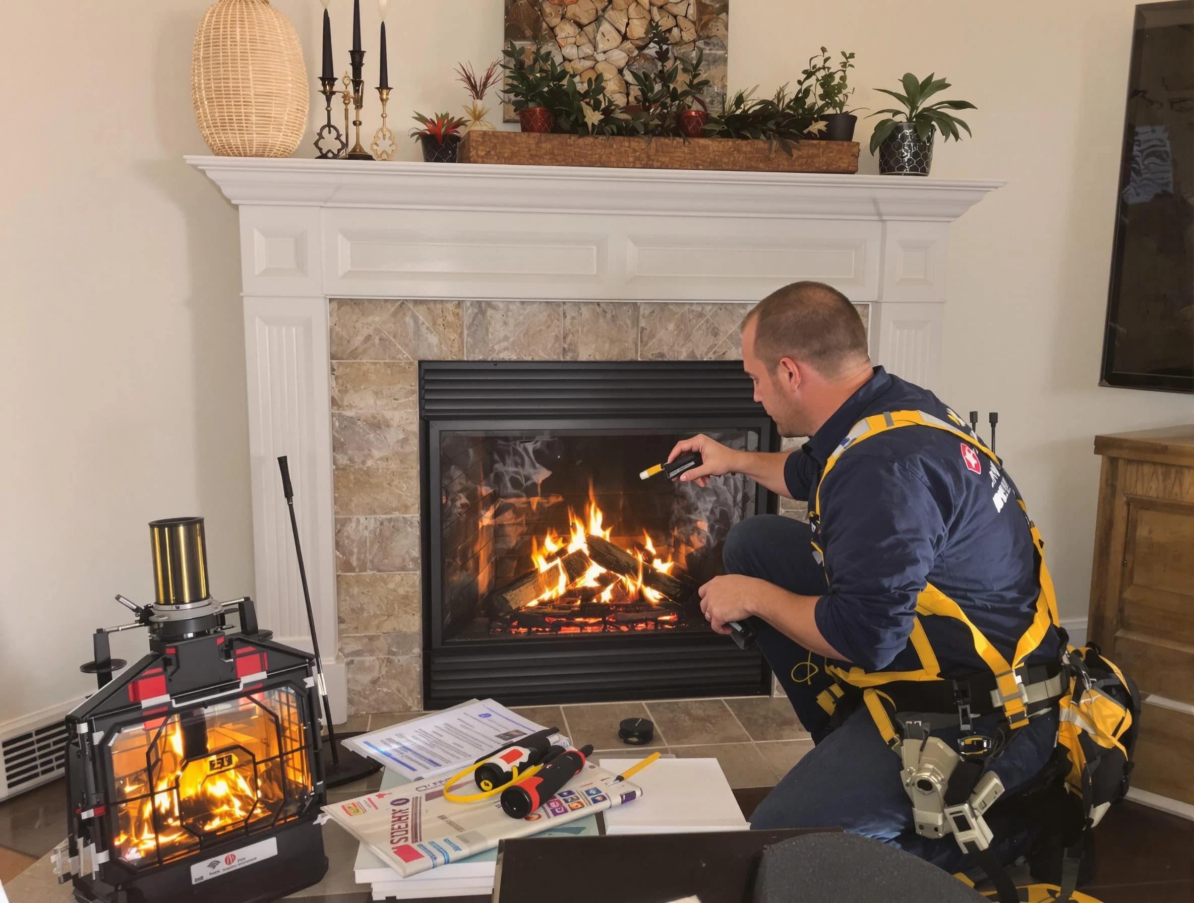 Safety-focused fireplace inspection by Covington Chimney Sweep in Covington, GA