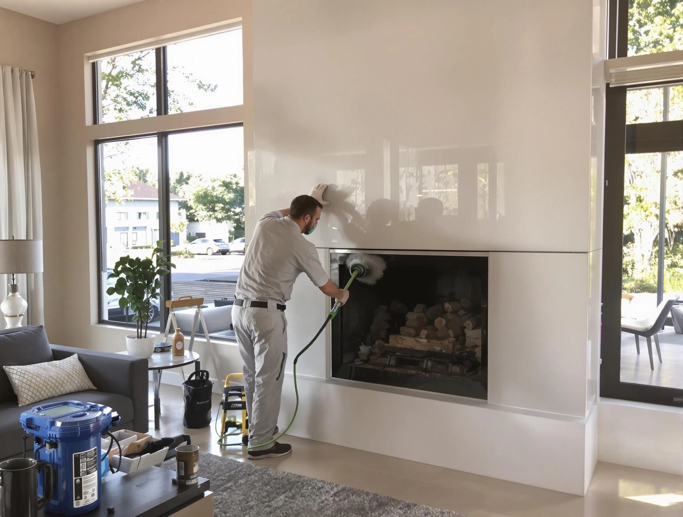 Covington Chimney Sweep performing thorough soot removal in Covington, GA