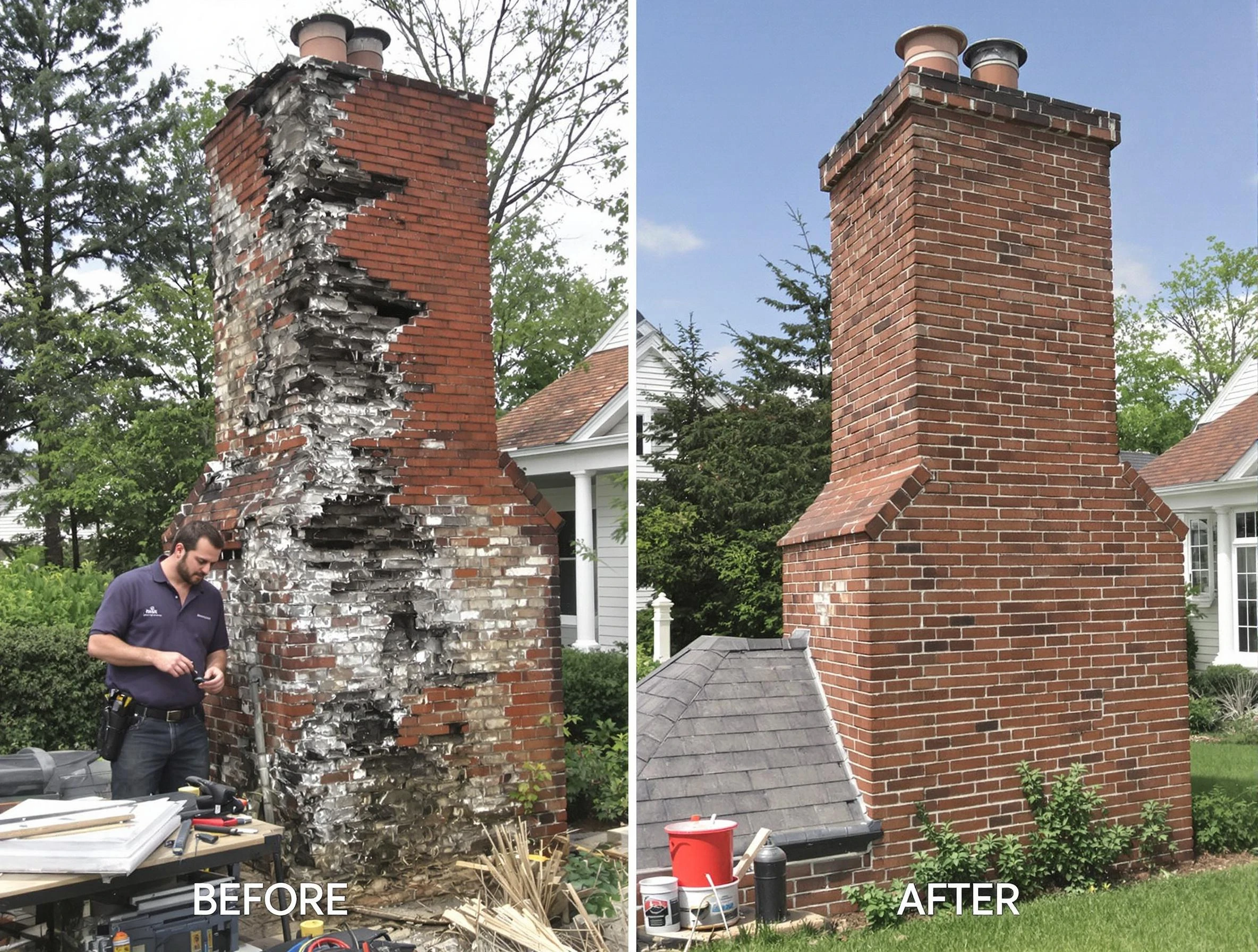 Covington Chimney Sweep performing a full chimney restoration in Covington, GA