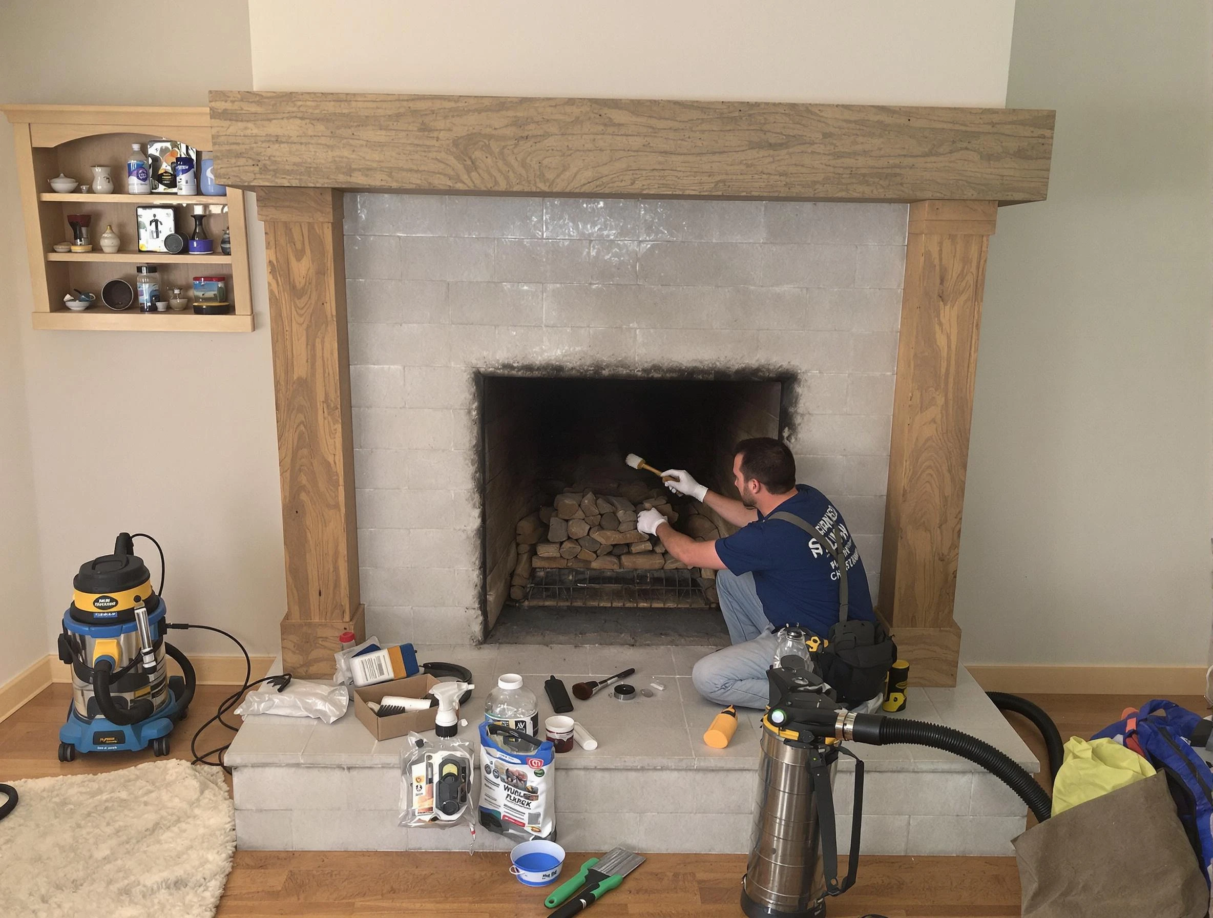 Detailed creosote removal process by Covington Chimney Sweep in Covington, GA